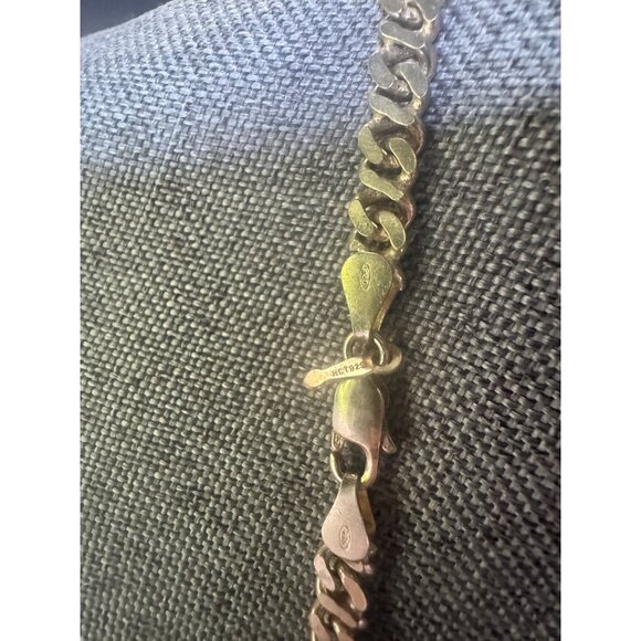 14K Plated Sterling Silver Cuban Link Chain Necklace - Picture 3 of 4